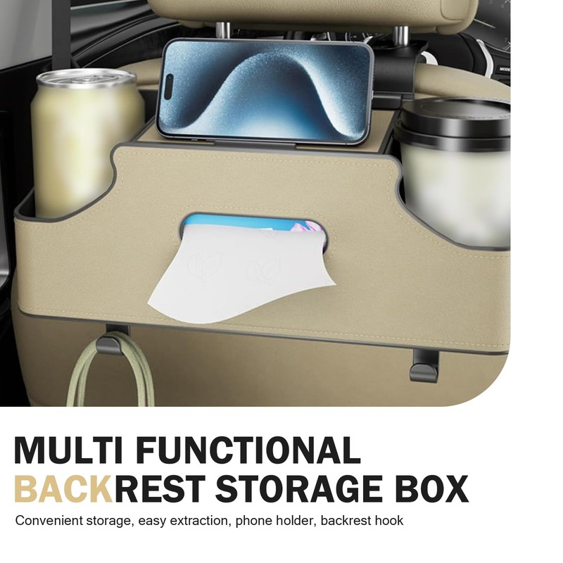 SLIMI 1 PC Car Backseat Organizer, 3 in 1 Multifunctional