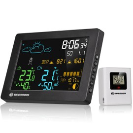 Bresser MeteoTemp Baro HZ Colour Weather Station - Your Daily Companion for Precise Weather Forecast, Room Climate Control, Black