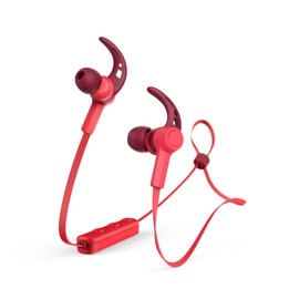 Hama Bluetooth Headphones Connect (In-Ear), Wireless, Binaural, Bluetooth, 20-20,0000 Hz (Band Widths of Microphone and Headphones), Microphone, Ear Hook, Flat Cable, Red