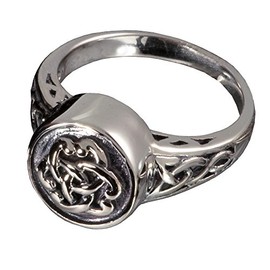Cremation Memorial Jewelry: Sterling Silver Celtic Ring-Size 7