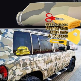 AUTOGOODY 48" x 60" Army Camo Camouflage Desert Vinyl Film Wrap Air Bubble Free 4ft x 5ft