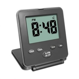 Travelwey Reloj Despertador Digital de Viaje, sin Campanas, sin silbatos, operación básica Simple, Alarma Fuerte, repetición, pequeño y Ligero, Interr