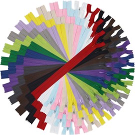 DOITEM 60pcs 15cm/6Inch 20cm/8Inch 25cm/10Inch 30cm/12Inch Invisible Multicolor Nylon Coil Zippers for Sewing and Crafts 15 Colors