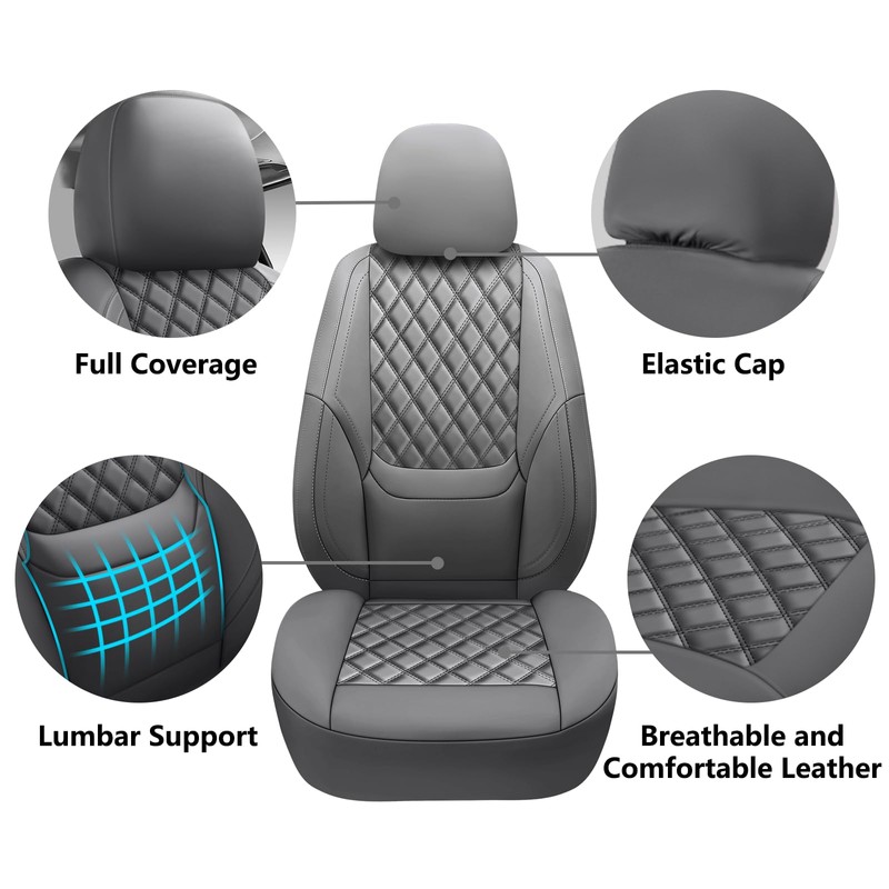 NS YOLO Full Coverage Leather Car Seat Covers Full Set,Waterproof