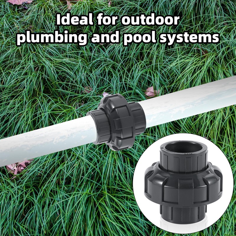 1" PVC Union Pipe Fitting, Schedule 80 Slip Socket Connector