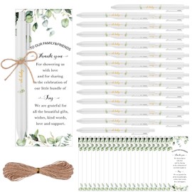 Kklolai 36 Sets Baby Shower Favors Gifts for Guest Baby Shower Retractable Ballpoint Pens with Thank You Bookmarks Gender Reveal Party Favor for Babies Shower Party Souvenirs Prizes (Classic)