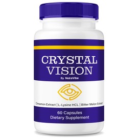 NutraVibe Crystal Vision – Daily Eye Support Formula with a Clean Blend for Healthy Vision, Eye Comfort, and Clarity | Just 2 Gentle, Easy-to-Swallow Pills for Everyday Eye Care (60 Capsules)