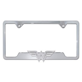 Wonder Woman 3D Marco de matrícula abierto de metal chapado en cromo