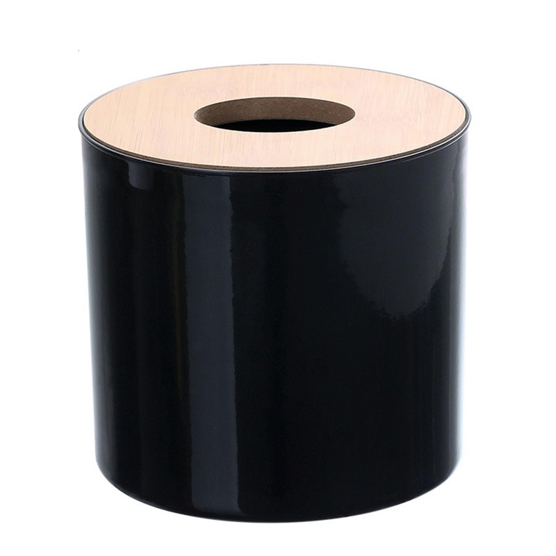2PCS Roll Tissue Box Holder with Lid, Decorative Round Paper