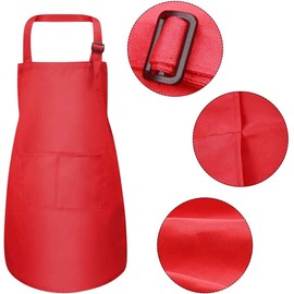 2 PCS Adjustable Chef Apron with Pockets (Medium Size) for Kids - Boys Girls (3-10 Years Old) Cooking、 Baking Painting，outdoor Barbecue Wear.