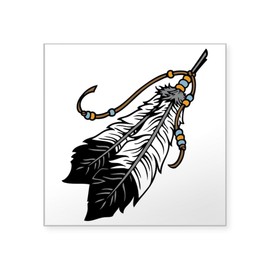 CafePress Native American Feathers Sticker Square Bumper Sticker Car Decal