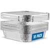 PLASTICPRO 10 Pack 8 Inch Square Aluminum Pans with Lids