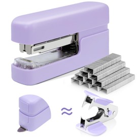 deli Stapler, Desktop Staplers with 830 Staples and Integrated Staple Remover, 40 Sheet Capacity Office Stapler, Purple