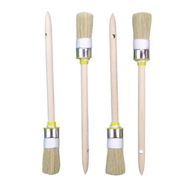 ROTIX -93722 Set of 4 Painter's Ring Brushes, Diameter 25 mm, Size 4, Round Paint Brush, Light Bristles