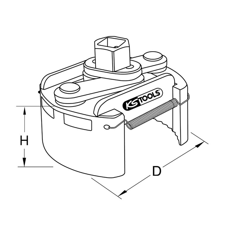 KS Tools 700.5005 Universal Oil Filter Wrench, 60-80mm
