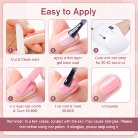 Shining She Semi-Permanent Nail Polish, 6 Colors Red Beige Purple Pink Glitter Soak-Off UV for Novice Nail Art DIY,8ML