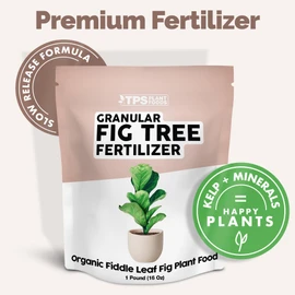 TPS NUTRIENTS Organic Fiddle Leaf Fig Plant Food, Slow Release Dry Granular Fertilizer for Fig Plants and Ficus Trees (6 Ounces)