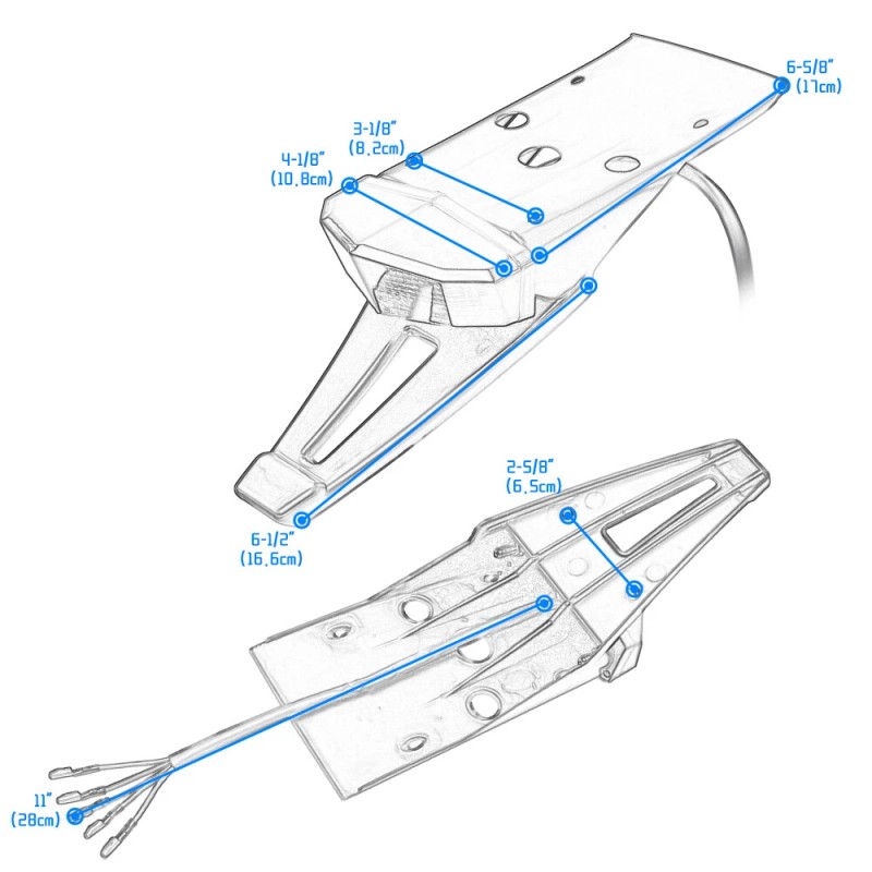 JMTBNO Universal Dirt Enduro Bike LED Rear Fender Brake Tail