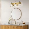 LIROUVET 3 Lights Brass Gold Crystal Bathroom Vanity LightsLight Fixtures