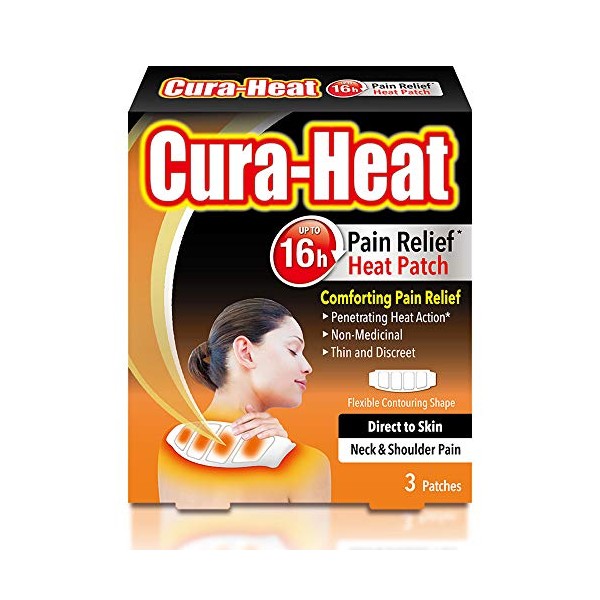 Cura-Heat Neck and Shoulder Pain Direct-to-Skin, Pack of 3