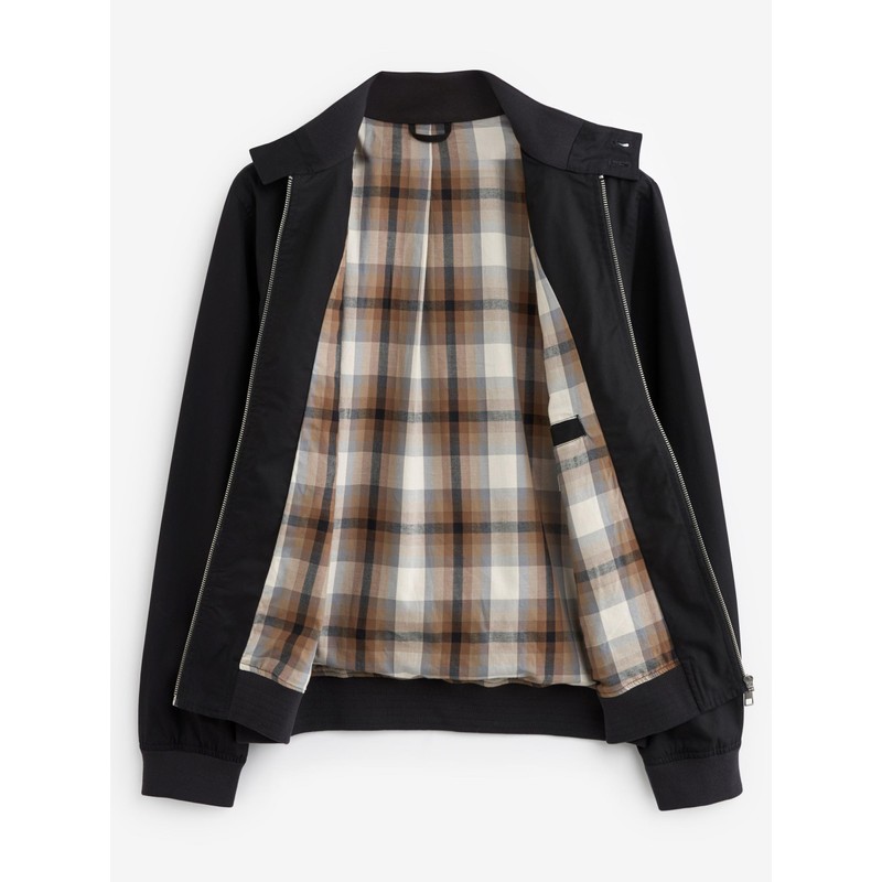 NEXT Harrington Waterproof Jacket with Check Lining, black