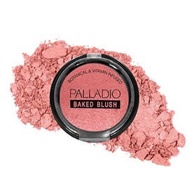 Palladio Baked Blush, Fórmula Altamente Pigmentada con Destellos, Fácil de Mezclar y Altamente Modulable, Aplicación en Seco para un Resplandor Natural o en Húmedo, Wish