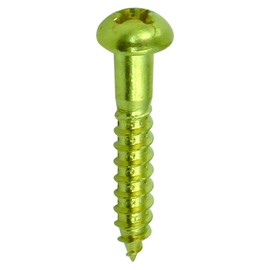 DAIDOHANT 10183319 Wood Screw, Brass, Round Head (Nominal Diameter d) 1.4 x (L) 0.8 x 0.8 inches (20 x 6.5 mm) (Brass) (14 Pieces)