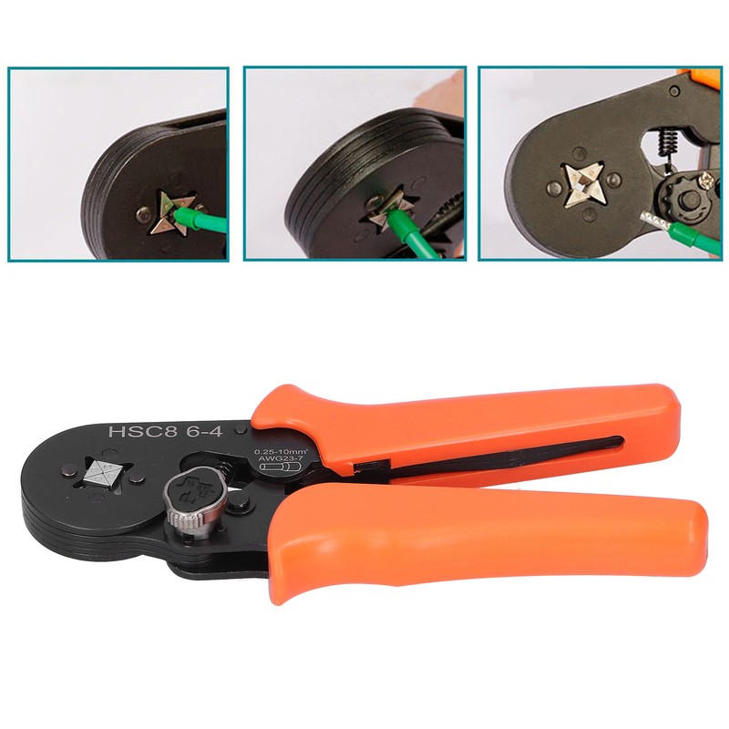 HSC8 10‑4 0.25‑10mm² Wire Crimper Tool Mini Self‑Adjustable Wire Cable