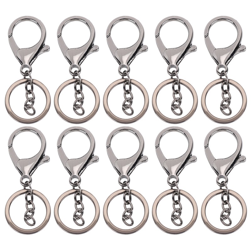10Pcs Key Chain Plating Non Fading Simple Keychain Bag Buckle