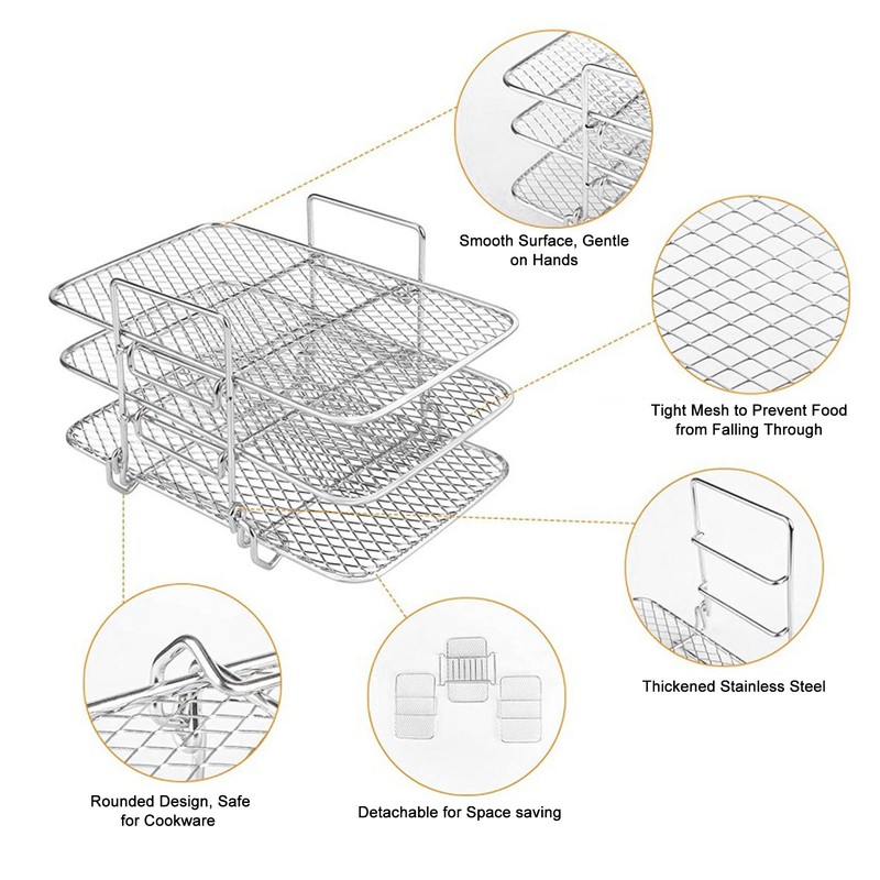 Fryer Rack 3 Layer Design Grill Rack Stainless Steel Dehydrator