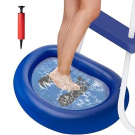 Inflatable Pool Foot Bath - Spa Foot Pool PVC Inflatable Foot Pool Foot Cleaning Pool Clean Sole Gravel Grass Cutting Mat Blue