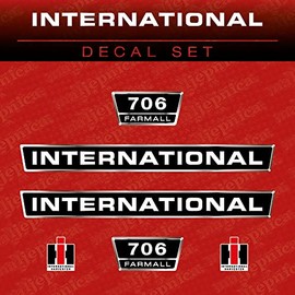 International 706 Farmall Tractor Aftermarket Decal/Aufkleber/Adesivo/Replacement Set