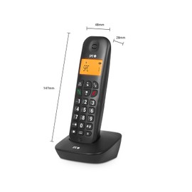 SPC Air - Cordless Landline Phone with Illuminated Display, Caller ID, 20 Contact Phonebook, Mute Function, 5 Available Melodies, Gap Compatibility and ECO Mode - Black