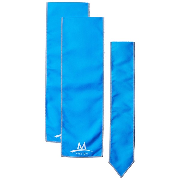 Mission Cooling Accessories Multi-Pack with 1 Cooling Scarf/2 Cooling Wraps, Blue, One Size