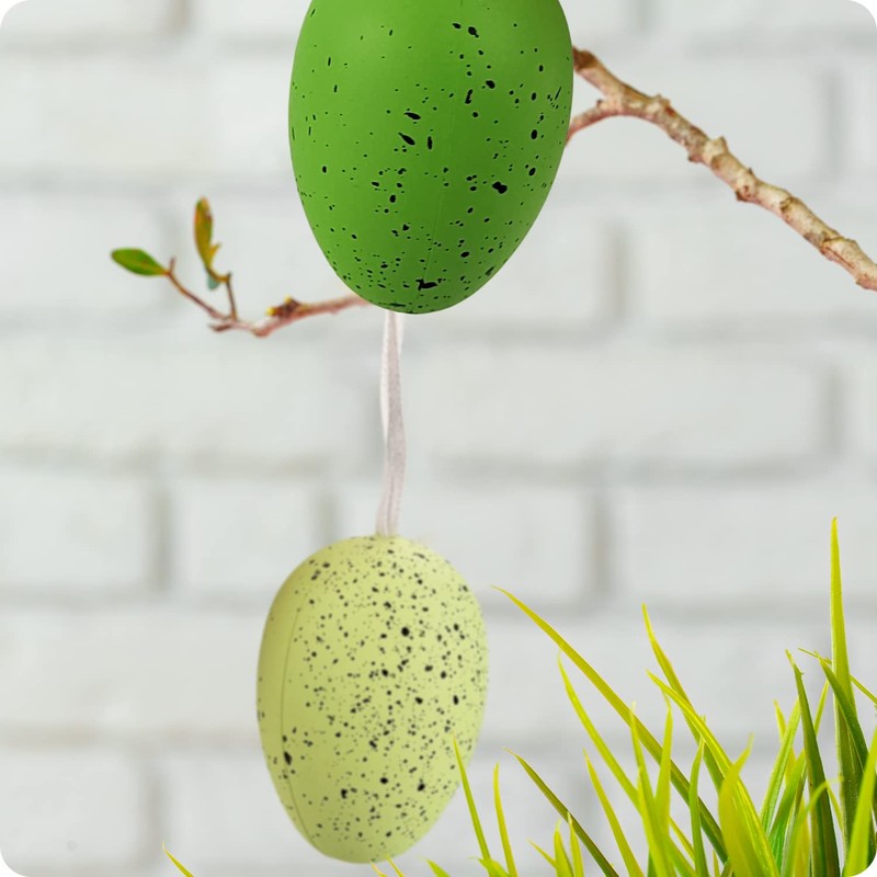 Netuno 12 Easter Eggs with Pendant 4 cm White Black