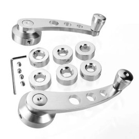 2x Billet Aluminum Window Crank Handle Chrome For Hot Rod Chevy Ford Chrysler BS