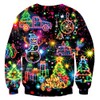 uideazone Men Ugly Christmas Sweater 3D Neon Firework Pullover Sweatshirts
