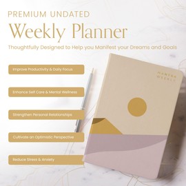 Mantra Planner 2025 Planner, Daily Journal & Gratitude Journal All-In-One with To Do List, Self Care Prompts & Habit Tracker - 5.8 x 8.3 - Evening