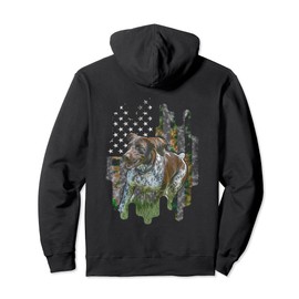 Camo American Flag German Shorthaired Pointer Dog Lover Pullover Hoodie