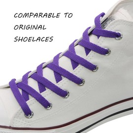 VSUDO VSUDO 60cm Length Flat Purple Trainers Shoelace, 8mm Wide Purple Shoe Laces for Sneakers, Premium Trainer Shoe String, Cream Replacements Athletic Sport Shoelaces for Women or Men (1Pair-Purple-060cm)