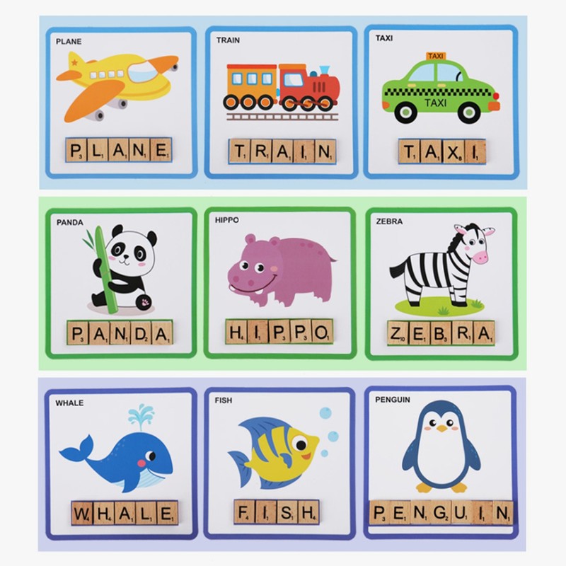 100Pcs Spell Learning Educational Toys Alphabet Colors Recognition Game Matching