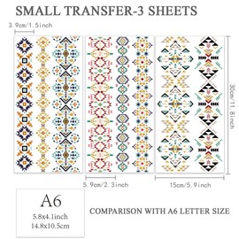 OLYCRAFT 3pcs/Set Western Pattern Rub on Transfers for Furniture and Crafts 15x30cm Tribal Decor Transfer Stickers Floral Rub on Decals for Wood Furniture Scrapbooking Home Decorations