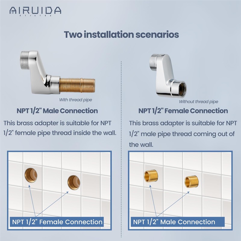 Airuida Extended Thread Adjustable Swing Arms 3-3/8 Inch Wall Mount