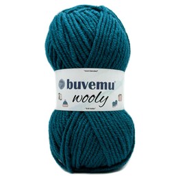 Wooly Soft Fluffy Bulky Weight #5 Wool Blended Fast Knitting Crocheting Yarn, 25% Wool 75% Acrylic, 100 Gram (3.53 Ounces) 109 Yards (100 Meters) (Peacock)