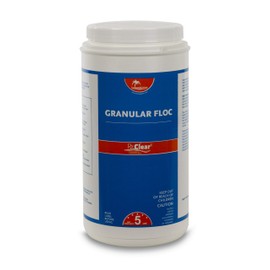Rx Clear Granular Floc | Swimming Pool and Spa Flocculant Cleaner | for Use with Sand Filters | Water Cleaning | Keeps Water Crystal Clear | 5 Pound Bottles | Single Pack