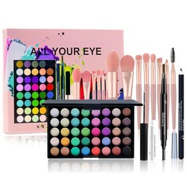 Honicemar 40 Farben Lidschatten Palette Kit – Eyeshadow Make-up Set mit Eyeliner, Mascara, Augenbrauenstift und Augenpinsel, geeignet für Alltags Party-Looks Anfänger und Makeup Lovers