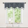 ELKCA Double-Sided Chenille Window Curtains Tier for Kitchen Grey Scalloped