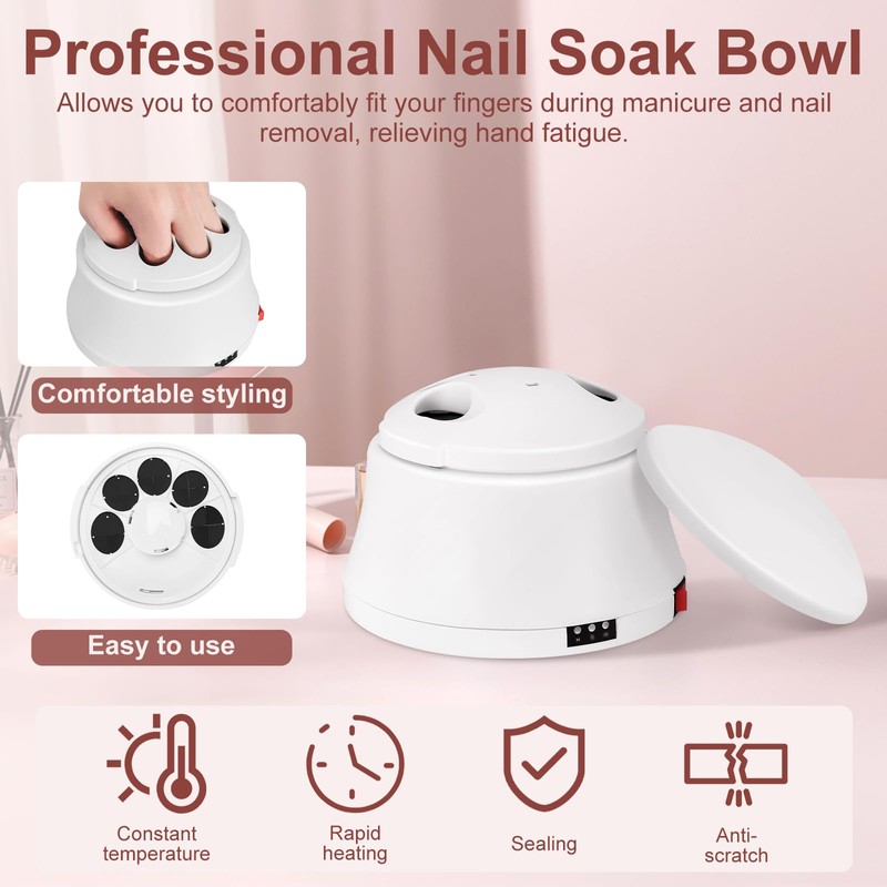 Electric Nail Soaking Bowl, 36W Fast Heating Nail Soaking Bowl