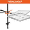 BiggerFire Swivel Campfire Grill 360° Adjustable Open Fire Grill Grate,