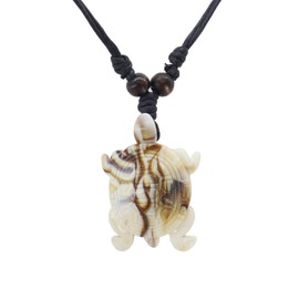 Scddboy Hawaiian Sea Turtle Pendant Necklace for Women Men - Adjustable Cord Surfer Necklace